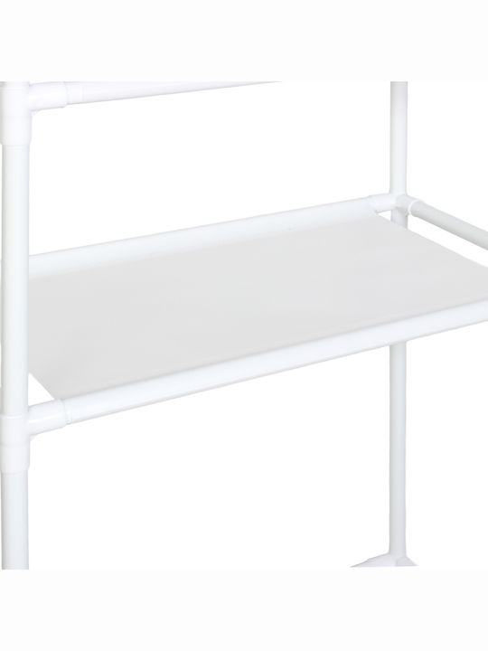 Keskor Boden Badezimmerregal Metallisch 47x25x152cm Weiß
