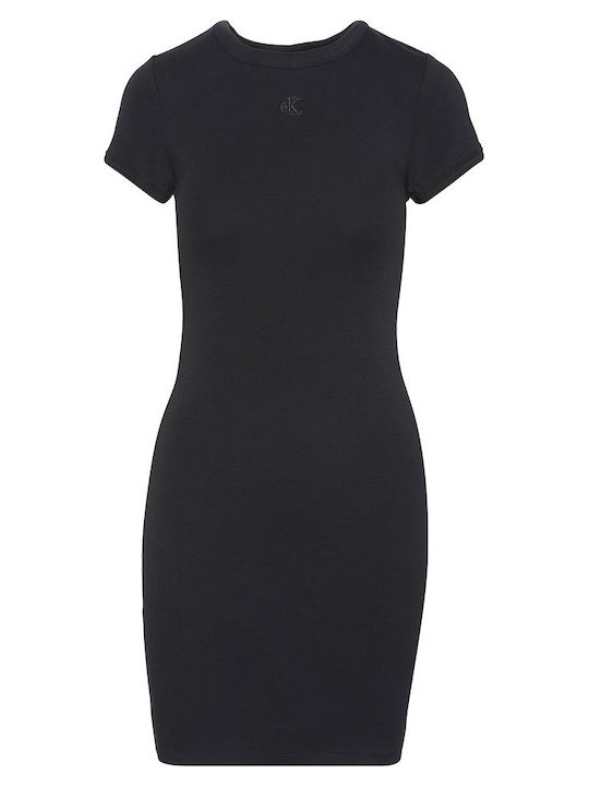 Summer Mini T-Shirt Knitted Black Dress