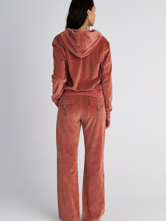 Sweatpants Flared Velvet Purple