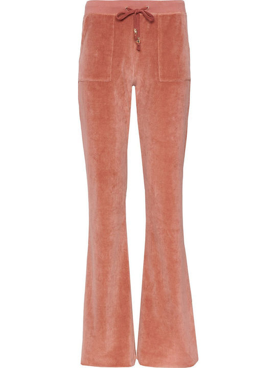 Sweatpants Flared Velvet Purple