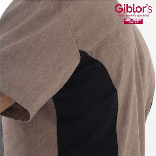Giblor's Haina Bucătar Bej cu Mâneci scurte