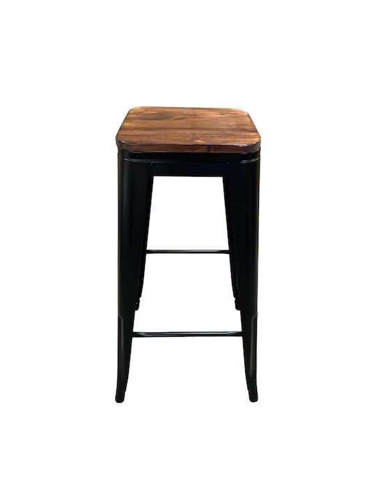 Metallischer Außenbereich-Hocker Silano II Schwarz Matt/Braun 42x42x76cm Metallischer Außenbereich-Hocker Silano II Schwarz Matt/Braun 42x42x76cm