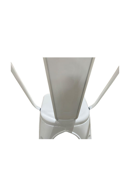 Scaun de exterior Metalic Alb 44x49x84cm