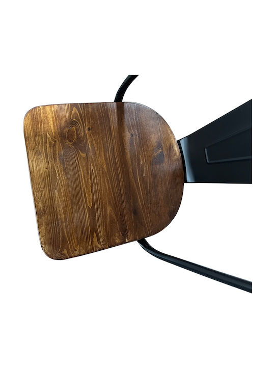 Outdoor Metal Chair Black/Brown 45x53x85cm