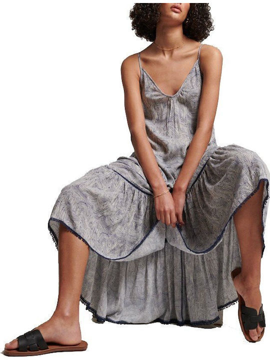 Beach Cami Summer Maxi Slip Dress Navy