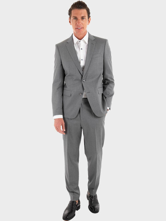 Men's Winter Suit Jacket Slim Fit Grey