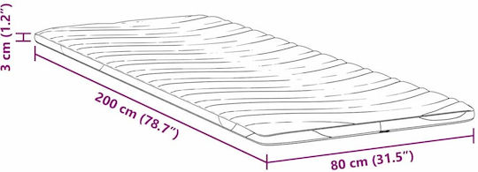 vidaXL Mattress Topper Single Latex 80x200x3.5cm