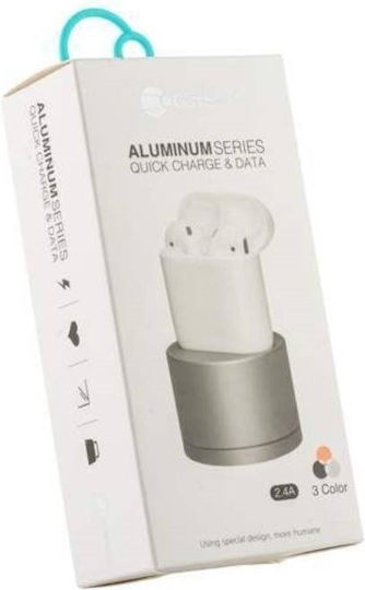 Coteci Cs7202-gy Βάση Φόρτισης Apple Airpods Inductive Charger Dock Ασήμι