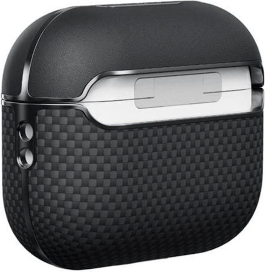 Pitaka Aramid Fiber Magnetic Case 1500d Plain Apple AirPods Pro 2 Black Gray Grained Apm2401