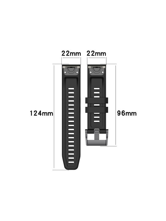 Garmin Fenix 6 Pro Gps 22mm Two-Tone Sports Silicone Watch Strap Midnight Blue + White