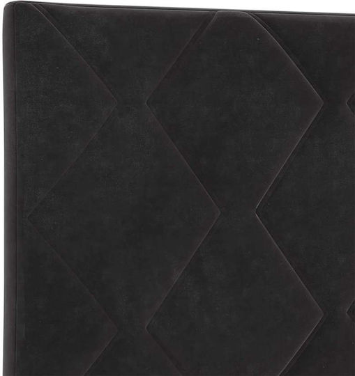 vidaXL Bett Kopfteil aus Stoff Black Velvet-Black Metal 200cm