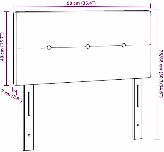vidaXL Fabric Bed Headboard Light Gray 90x88cm