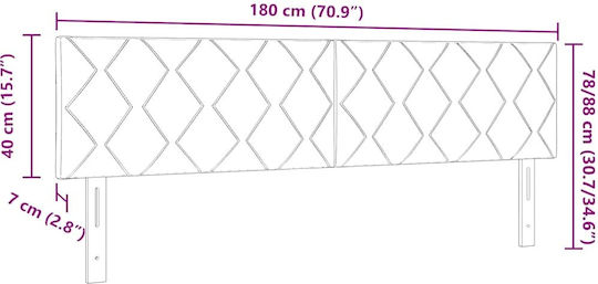 vidaXL LED Табла за Легло Текстилна Синя 180x88cm