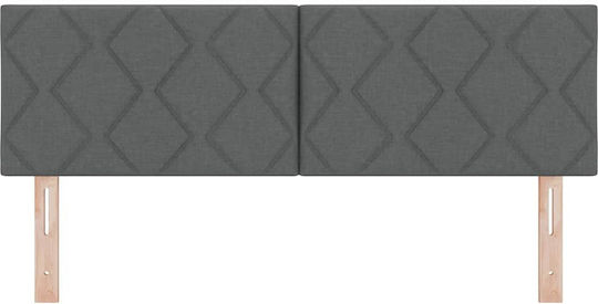 vidaXL Табла за легло Текстил Dark Gray 160см
