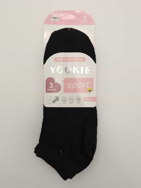 Yookie Γυναικείες Κάλτσες Μαύρο 3Pack