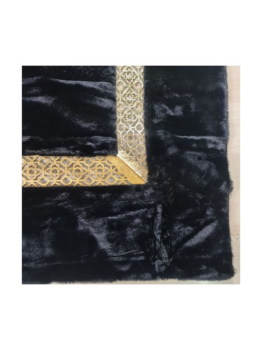 Covor Rectangular Din blană Black-Gold