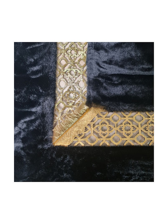 Covor Rectangular Din blană Black-Gold