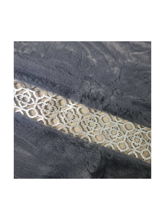 Saray Home Luxurius Χαλί Ορθογώνιο Γούνινο Γκρι-ασημί 160x220cm
