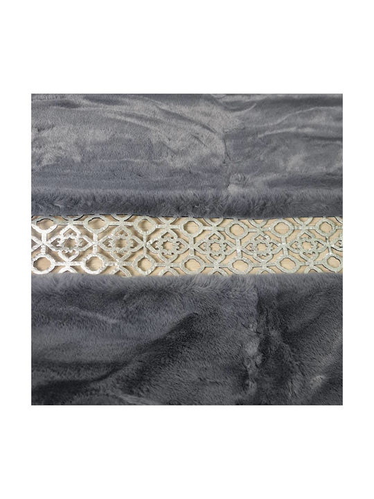 Saray Home Luxurius Χαλί Ορθογώνιο Γούνινο Γκρι-ασημί 160x220cm