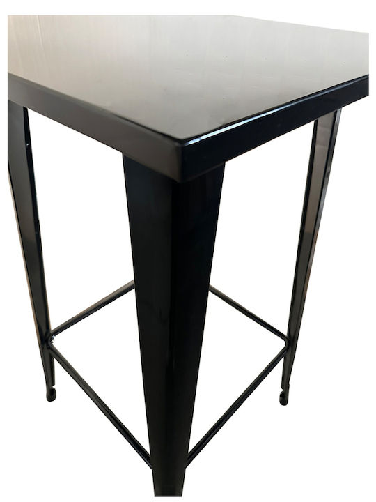 Masă Pătrată Bar Pliabilă Metalică Neagră 60x60x103cm