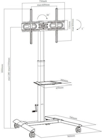 Blackmount Suport TV de perete până la 70" și 50kg