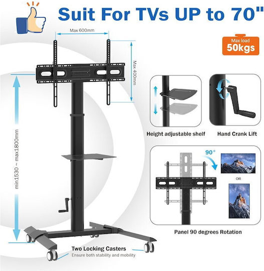 Blackmount Suport TV de perete până la 70" și 50kg
