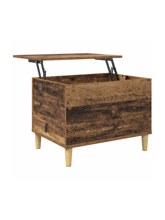 Kaffeetisch Zentral Quadratisch Holz Braun M60xB44,5xH45cm
