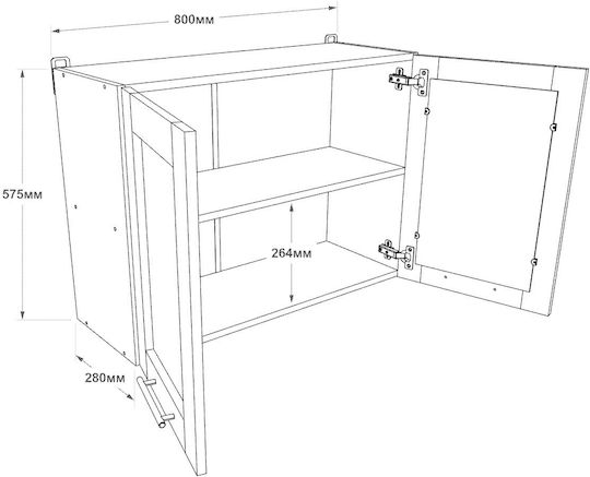 Ντουλάπι Κρεμαστό Sonoma Oak 80x30x58εκ.