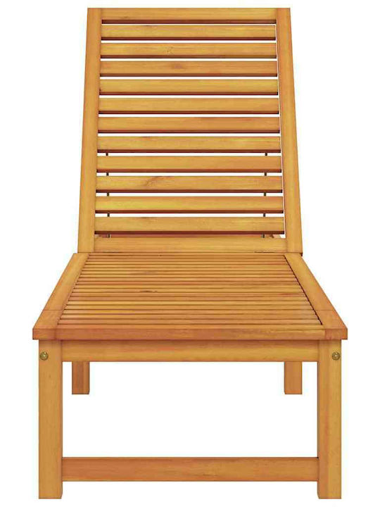 Șezlong Din Lemn Cu Pernă Și Roți Maro 202x53x30cm