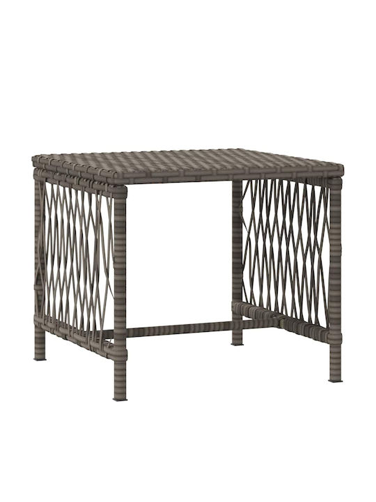 Ξαπλώστρα Rattan με Μαξιλάρι Γκρι με Τραπεζάκι 2τμχ 200x55x32εκ.
