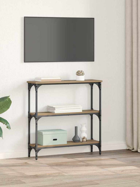 Console Table of Solid Wood & Metal Coffee L75xW22.5xH75cm