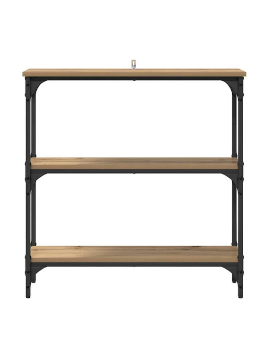Console Table of Solid Wood & Metal Coffee L75xW22.5xH75cm