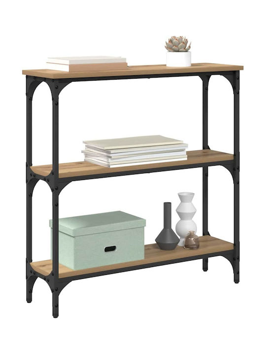 Console Table of Solid Wood & Metal Coffee L75xW22.5xH75cm