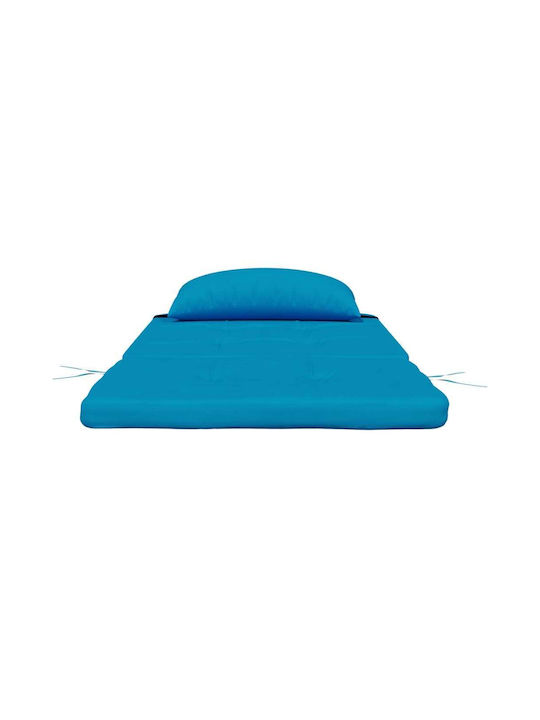 vidaXL Waterproof Garden Chair Cushion with Backrest Light Blue 2pcs 58x126cm