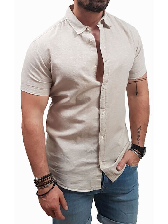 Jack & Jones Λινό Πουκάμισο Crockery, Ecru