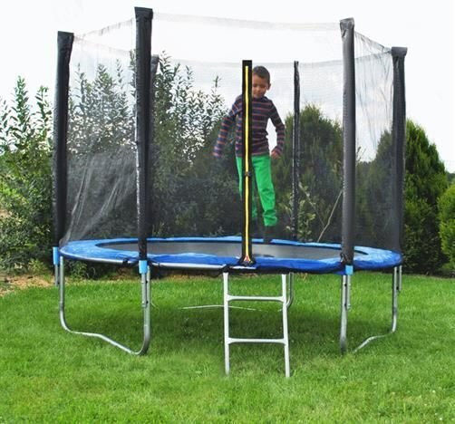 Plasă de Siguranță Trambulină pentru Copii Idl Free Jump Collection Diametru 183 Cm Fabricată din Oțel Echipată cu 42 de Arcuri de Susținere care Suportă până la 150 Kg Accesorizată cu Scară de Acces Certificată Siguranță Tuv-gs-ce