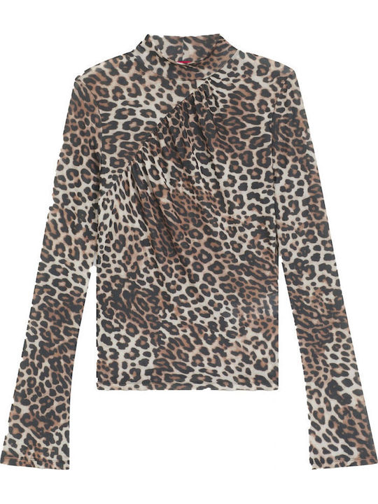 Dardonnay Women's Blouse Animal Print Leopard