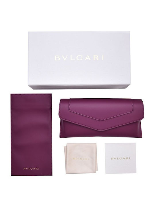 Bvlgari Damen Sonnenbrille mit Gold Metall Gestell und Braun Linse