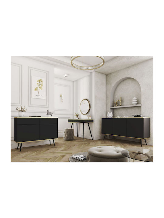 Bufet Oro din Metal cu Sertare Cărbune de lemn 160x85x39cm