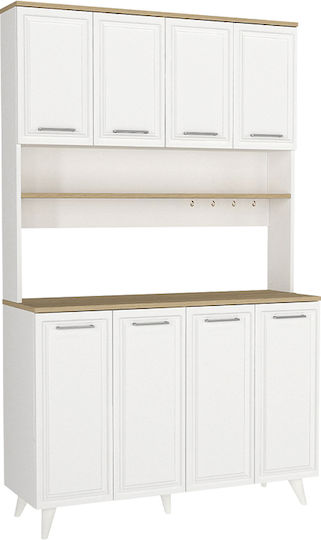 Potter 4 Λευκό, Rota Oak 120x40x196.1buc