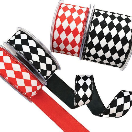Bänder 9m Holland Ravel 6,7cm Rote-Weiß