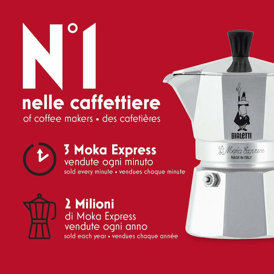 Bialetti Moka Express Moka Stovetop Espresso Pot Black