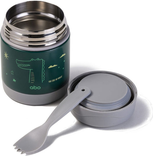 abo Stainless Steel Kids Food Container 0.3 Litre Thermal Green