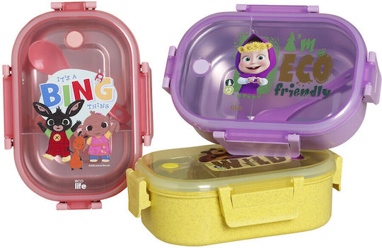 Ecolife Plastic Kids' Food Container 0.9lt Pink x x 7cm