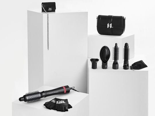 Rowenta Karl Lagerfeld Ceramic Electric Hair Brush with Air for Hair Straightening and Curls 800W