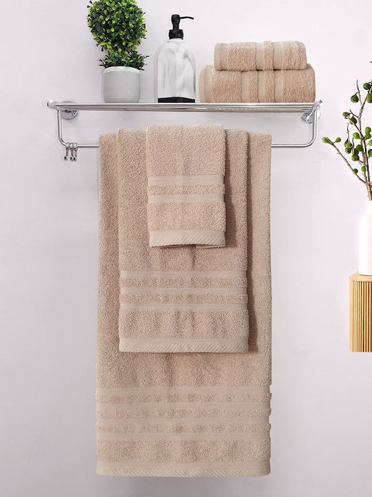 Homeone Bath Towel Set 3pcs Taupe Weight 500gr/m²