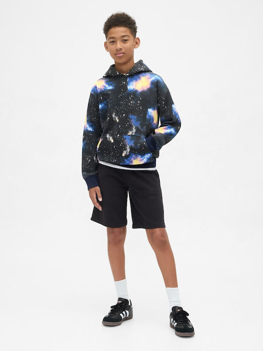 Fleece Kinder-Sweatshirt mit Kapuze und Taschen Outer Space