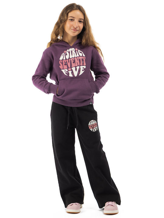 Kids Sweatshirt with Hood and Pockets Purple
