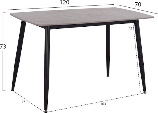 Τραπεζαρία Raven με 4 Καρέκλες 70x120εκ.