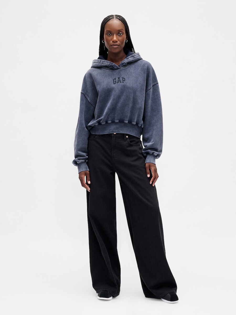 Sweat à Capuche GAP - Taille 36 - Bleu Et Blanc - Style Décontracté - Occasion Très Bon état